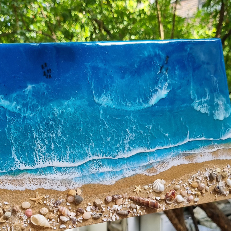تابلو دریای رزینی ساخته شده با صدف و شن طبیعی